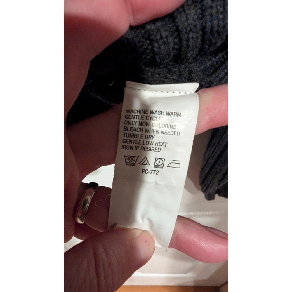 Timberland Sweater Mens XL Gray Ribbed Mock Neck Button Cotton Knit - Picture 7 of 8